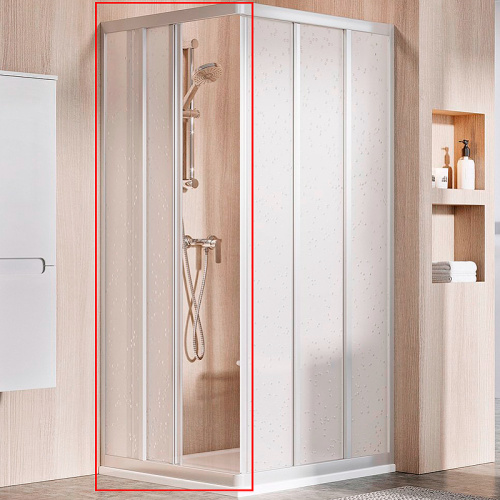 картинка Душевая дверь Ravak Supernova ASRV3-90 15V70U0211 профиль Сатин витраж пластик Pearl от магазина Сантехстрой