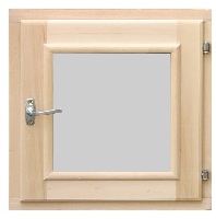 картинка Окно для бани 35х35 с ручкой (стеклопакет,липа) от магазина Сантехстрой