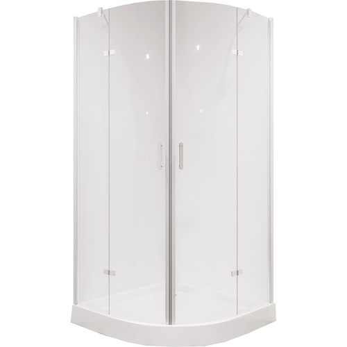 картинка Душевое ограждение Niagara Nova NG-6616-08 (100х100х190) четверть круга,хром,двери распашные,стекло прозрачное,1 место от магазина Сантехстрой