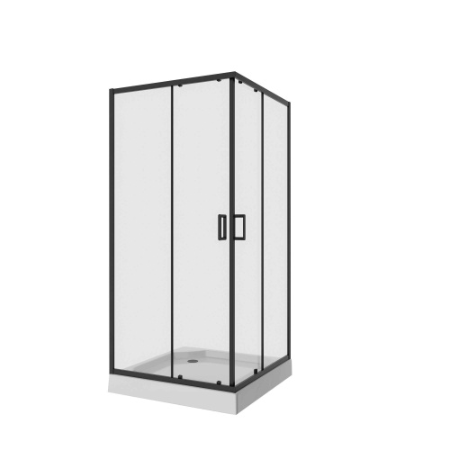 картинка Душевое ограждение Niagara Nova NG-6888-08ВLACK (80х80х195) квадрат,черный,двери раздвижные,стекло прозрачное,1 место от магазина Сантехстрой