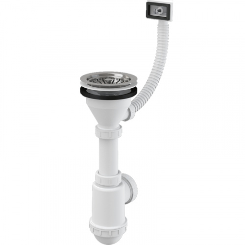 картинка Сифон для кухонной мойки Alcadrain A447-DN50/40 Белый от магазина Сантехстрой