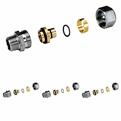 картинка Фитинг прямой Giacomini наружная резьба r187mx082 (Комплект 4 шт. из 5-и составляющих) от магазина Сантехстрой