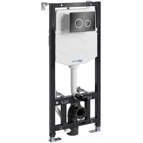 картинка Инсталляция WasserKRAFT Aller 10TLT.010.ME.PB01 для унитаза с Черной глянцевой клавишей смыва от магазина Сантехстрой
