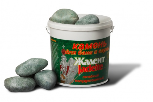 картинка Жадеит шлифованный крупный 20 кг. (АБ) в ведре от магазина Сантехстрой