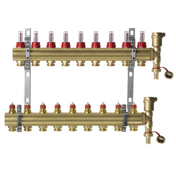 картинка Комплект коллекторов Danfoss FHF-9F set, 9 контуров от магазина Сантехстрой