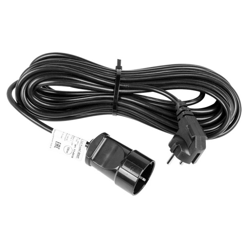 картинка Удлинитель-шнур REXANT ПВС 3х0.75, 10 м,  с/з,  6 А,  1300 Вт,  IP44, черный (Сделано в России) от магазина Сантехстрой