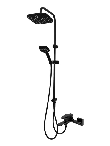 картинка Душевая система Orange Lutz M04-944b смеситель с изливом, черный от магазина Сантехстрой