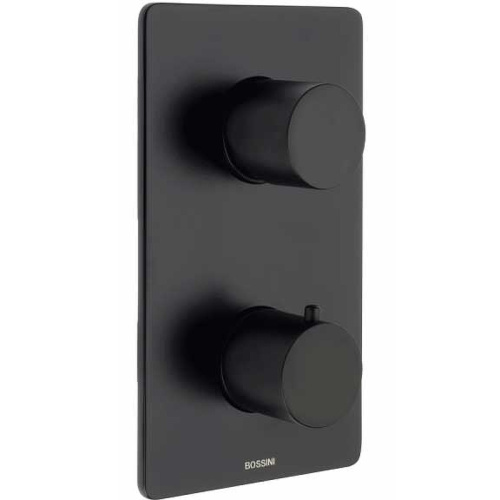 картинка Bossini Oki Термостат для душа, встраиваемый (внешняя часть), с девиаторм 1/2/3/4/5, цвет: черный матовый от магазина Сантехстрой