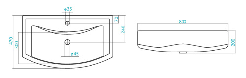 картинка Раковина Santek "Балтика-80", белая (1.WH50.1.524) от магазина Сантехстрой