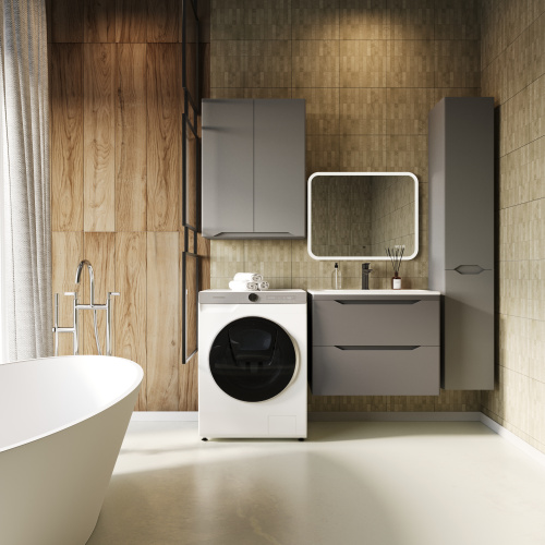 картинка Тумба под раковину "Марелла 70" (2 ящ.) Люкс антискрейтч серый, PLUS от магазина Сантехстрой