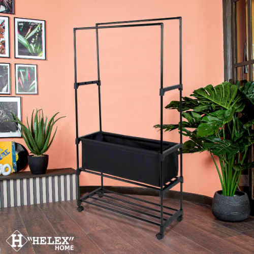 картинка Двойная напольная вешалка для одежды W-22, чёрная от магазина Сантехстрой