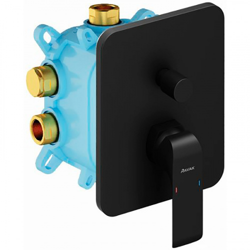 фото смеситель настенный с переключателем fl 065.20 для r-box черный