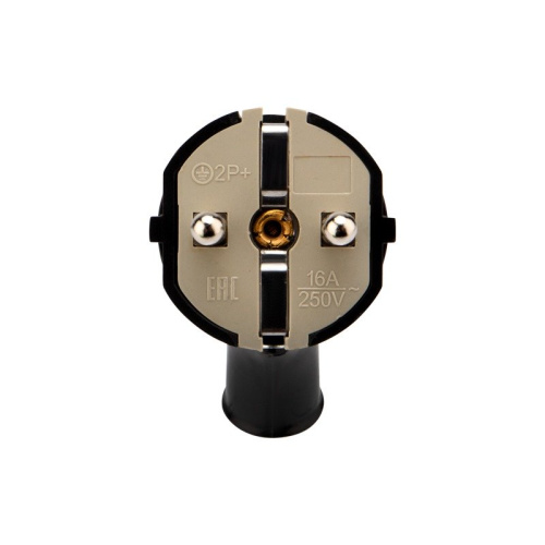 картинка Вилка Евро угловая с з/к 16А с кольцом черная REXANT от магазина Сантехстрой