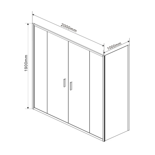 картинка Душевой уголок Garda VSR-1G21020CL, 2000*1000, хром, стекло прозрачное от магазина Сантехстрой