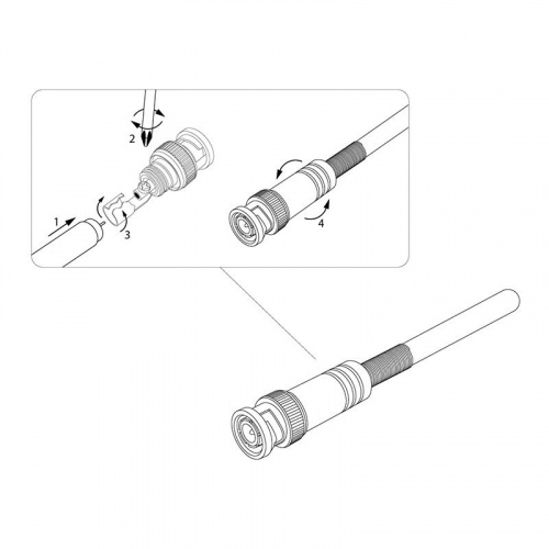 картинка Разъем BNC штекер под винт с пружиной металл REXANT от магазина Сантехстрой