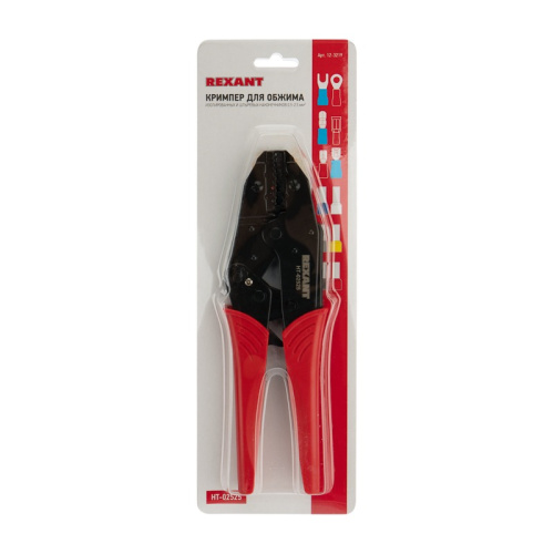 картинка Кримпер комбинированный для обжима изолированных и штыревых наконечников 0,5 - 2,5 мм² (HT-02525) REXANT от магазина Сантехстрой