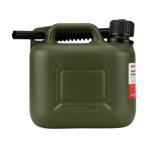 картинка Канистра REXANT для ГСМ и технических жидкостей,  вертикальная 5 л,  пластиковая,  усиленная от магазина Сантехстрой