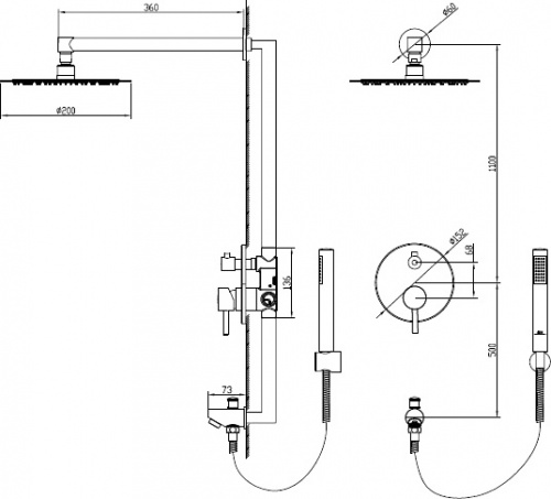 картинка Душевая система RGW Shower Panels SP-52 В 21140852-04 Черная от магазина Сантехстрой