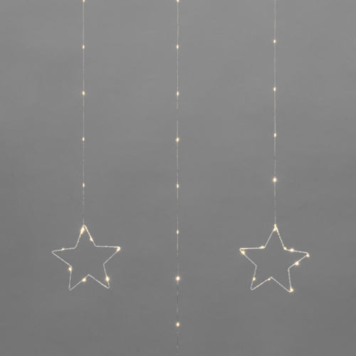 картинка Гирлянда Светодиодный занавес из росы с фигурами Звезд ТЕПЛЫЙ БЕЛЫЙ IP20 USB + пульт управления NEON-NIGHT от магазина Сантехстрой