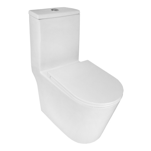 картинка Унитаз-моноблок Azario Scala 360х690х790 безободковый, слив "Торнадо", с быстросъемным сиденьем микролифт (AZ-8101) от магазина Сантехстрой