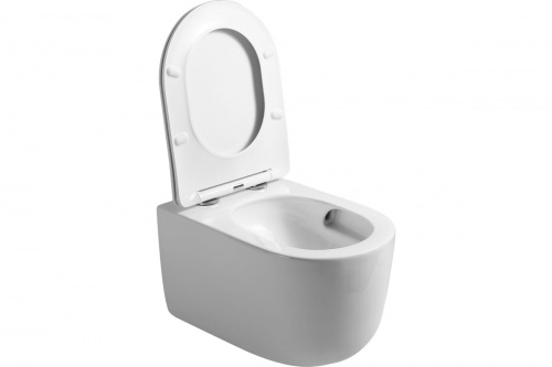 картинка Унитаз подвесной Art&Max NAPOLI безободковый с вихревым смывом, в комплекте с креплением AM100CHRV от магазина Сантехстрой