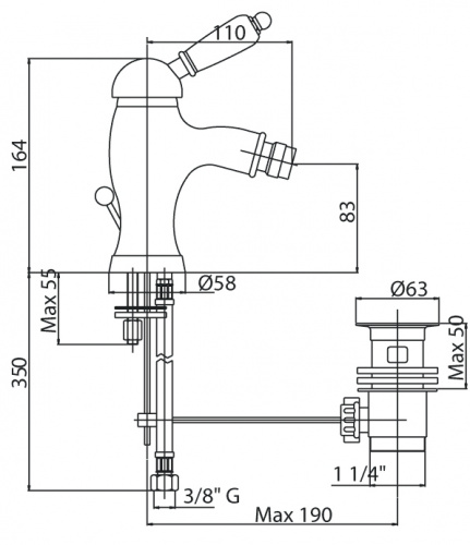 фото смеситель для биде cezares elite-bsm1-01-m хром