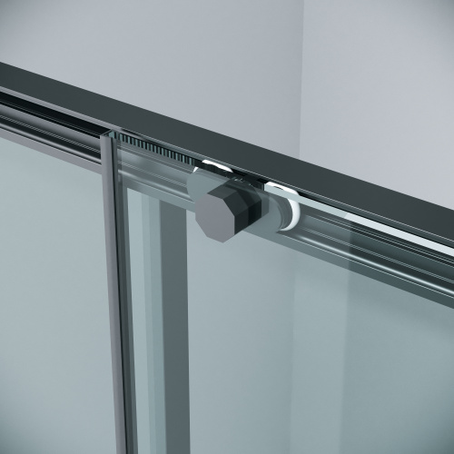 картинка Дверь в нишу 100.K33.05.110.21.00 Style (110*195) черный матовый, стекло прозрачное, 1 место от магазина Сантехстрой