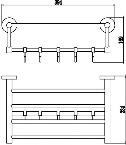 картинка Полка для полотенец 40 см (3 крючка) Savol 87 (S-408745) от магазина Сантехстрой