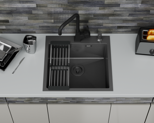 картинка Кухонная мойка D&K нержавеющая сталь графит (DKS505006) от магазина Сантехстрой