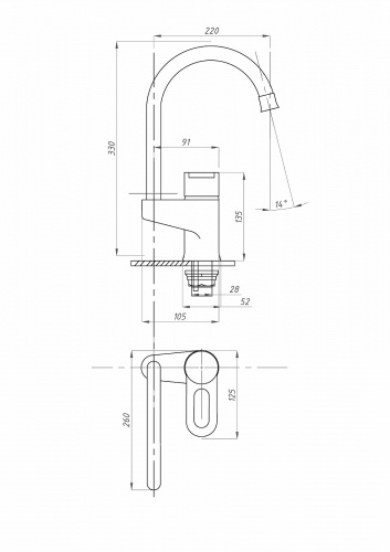 картинка Смеситель для кухни ПСМ psm-384-008 Хром от магазина Сантехстрой
