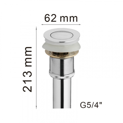 картинка Донный клапан Haiba хром (HB66-2) от магазина Сантехстрой