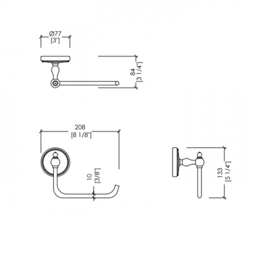 картинка Devon DOROTHY держатель туалетного рулона настенный, держатель цвет: золото светлое/белый от магазина Сантехстрой