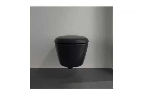 картинка Унитаз подвесной Villeroy & Boch Antao 370x560 мм, CeramicPlus, цвет Pure Black 4674 T0 R7 00337434 от магазина Сантехстрой