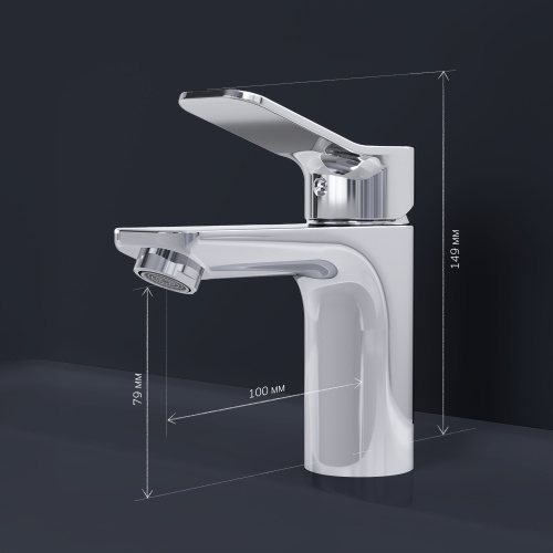 картинка F85A02100 X-Joy, смеситель для умывальника излив 100 мм, хром, шт от магазина Сантехстрой