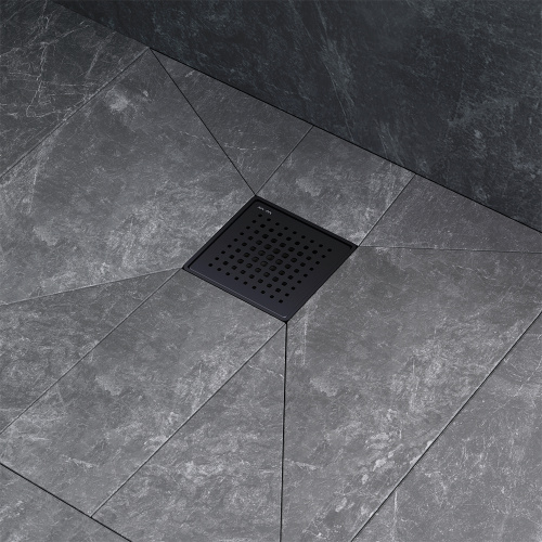 картинка W01BD-P11-010-01BM MasterFlow Трап для душа точечный универс затвор Cut Gradient 10см цвет черн мат от магазина Сантехстрой