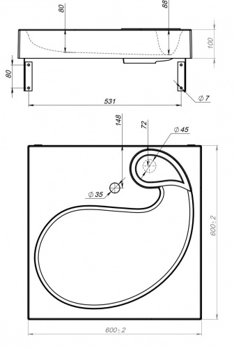 картинка Раковина встраиваемая/для установки над стиральной машиной Alpen Boston 60 см от магазина Сантехстрой