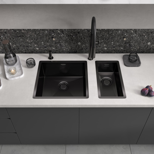 картинка Кухонная мойка Reflexion Como RX2044BL оружейная сталь от магазина Сантехстрой