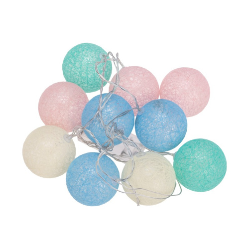 картинка Тайские фонарики Пудра 1,5 м,  прозрачный ПВХ,  10 LED,  теплый белый,  питание 2 х АА (батарейки не в комплекте) от магазина Сантехстрой