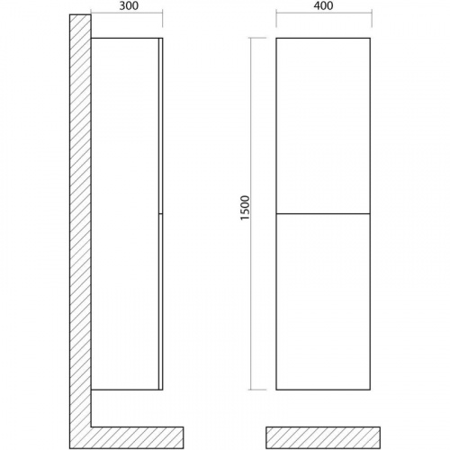 картинка Пенал подвесной белый матовый с текстурой L/R Art&Max Verona Push AM-Verona-Push-1500-2A-SC-BI-TS от магазина Сантехстрой