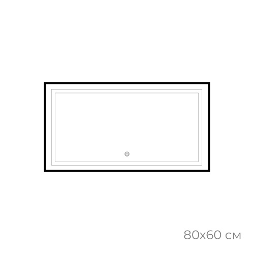 картинка Зеркало FIXSEN с подсветкой LED прямоугольное 80х60 см черное (FX-2080B) от магазина Сантехстрой