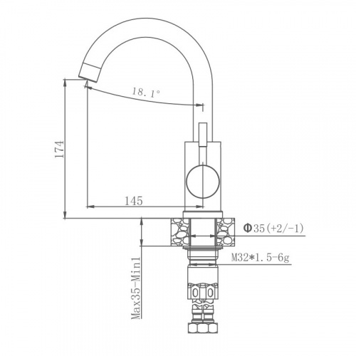 картинка Смеситель для кухни Haiba (HB72304-3) от магазина Сантехстрой