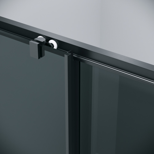 картинка Дверь в нишу Grossman Cosmo 100.K33.02.130.21.10 (130х195) черный матовый,стекло тонированное,раздвижная, 1 место от магазина Сантехстрой