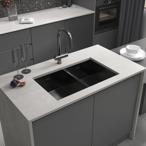 картинка Кухонная мойка Reflexion Garda RX2170BL оружейная сталь от магазина Сантехстрой