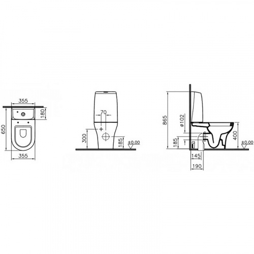 картинка Унитаз компакт Vitra Zentrum 5780B003-0585 без бачка и сиденья от магазина Сантехстрой