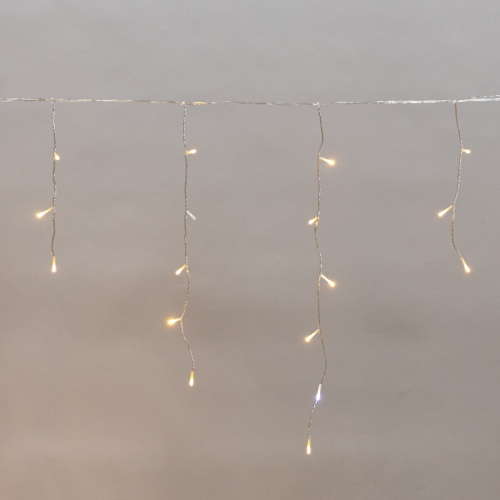картинка Гирлянда светодиодная Айсикл (бахрома) 10х0,6м,  с эффектом мерцания,  прозрачный провод,  IP44, 230В,  диоды ТЕПЛЫЕ БЕЛЫЕ,  238LED NEON-NIGHT от магазина Сантехстрой