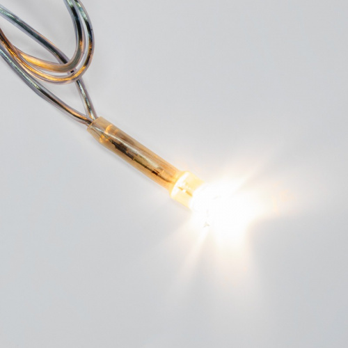картинка Гирлянда светодиодная универсальная 100 LED ТЕПЛЫЙ БЕЛЫЙ 10 метров,  прозрачный ПВХ,  с контроллером от магазина Сантехстрой