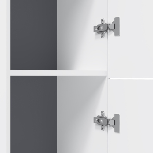 картинка M90CHR0306WG GEM, шкаф-колонна, подвесной, правый, 30 см, двери, push-to-open, цвет: белый, глянец от магазина Сантехстрой