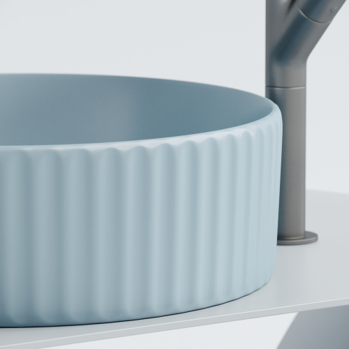 картинка CN6057ML Умывальник чаша накладная круглая (цвет Голубой Матовый) Element 360*360*115мм от магазина Сантехстрой