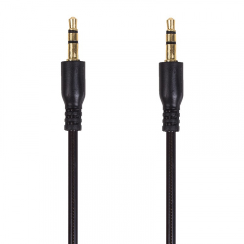 картинка Аудиокабель AUX 3.5 мм гелевый 1 м черный REXANT от магазина Сантехстрой