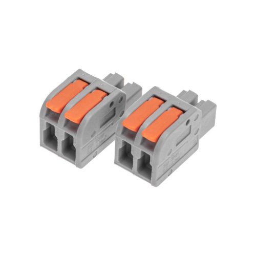 картинка Клемма СМК 222-422R проходная разъемная 2 полюса серая 0,2-2,5/4мм² (50 шт/уп) REXANT от магазина Сантехстрой